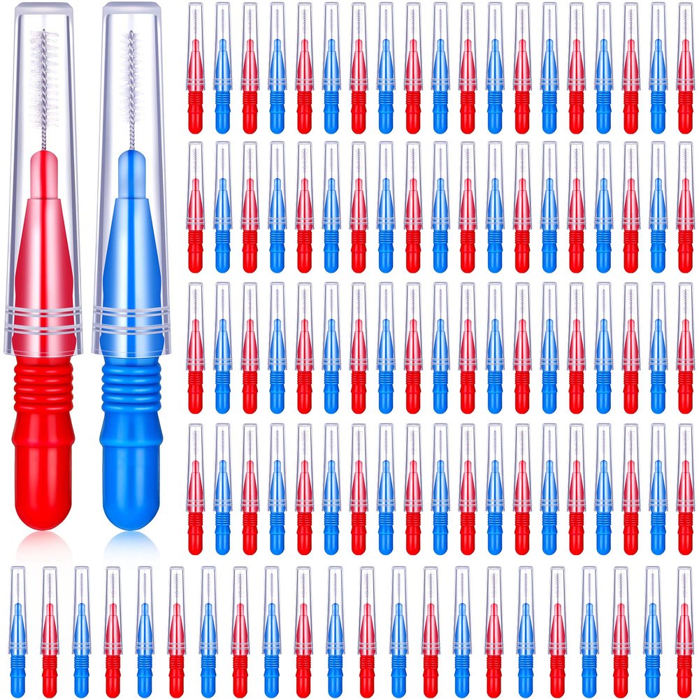 100 Pieces Braces Dental Brush Flosser for Cleaner Interdental Brush Toothpick Dental Tooth Flossing Head Oral Dental Hygiene Toothpick Cleaners Cleaning Tool