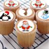 The Cake Decorators Boutique 24 Christmas Characters Style edible Iced Icing CupCake Toppers view 1