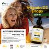 Vitamin D Drops 90ml (3000 Drops) - 1000IU per Drop - 50% More - Flexible Dose of Liquid Vitamin D3 Supplement for Adults - Unflavoured & Vegetarian - Made in The UK - Nu U Nutrition view 2