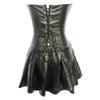 KHDFYER Lingerie for Sex Faux Leather Corset Dress Black Strapless Clubwear Zip Body Shaper Outfit Sexy Pole Dancing Mini Skirt Party Dress Top & Skirt-Black_M view 3