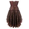 KHDFYER Sexy Lingerie for Sex Women Steampunk Gothic Overbust Corset Dress Brocade Lace Up Corsets and Bustiers with Layed Skirt-C_M view 2