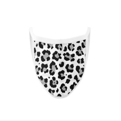 Design mask with leo pattern for women and women - face mask made of cotton in black/grey motif leopard print