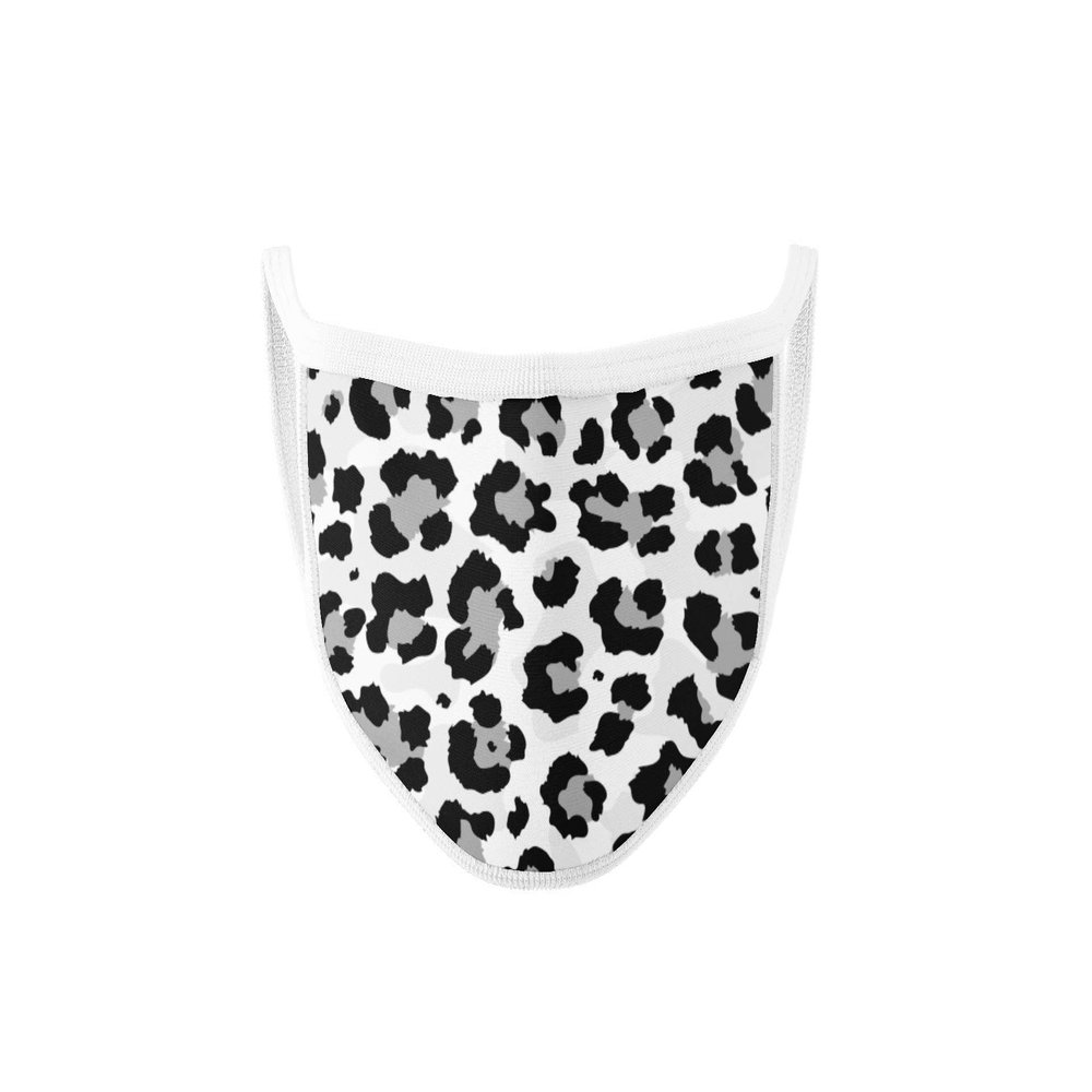 Design mask with leo pattern for women and women - face mask made of cotton in black/grey motif leopard print