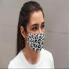 Design mask with leo pattern for women and women - face mask made of cotton in black/grey motif leopard print view 3