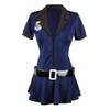KHDFYER Sexy Nightwear Women Sexy Female Police Costume Cosplay Ladies Cop Officer Uinform Halloween Party Policeman Fancy Dress-Blue_S view 1