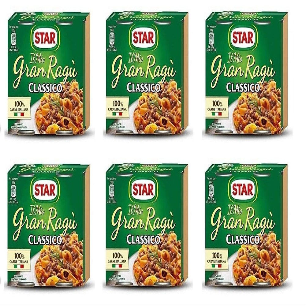 6X Il Mio Gran Rag Star Classico Tomato Sauce for Pasta (2 x 180g) Read to eat