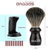 Anbbas Shaving Brush and Holder with Travel Case, Synthetic Badger Hair Ebony Handle Brush,3in1 Kit for Men view 4