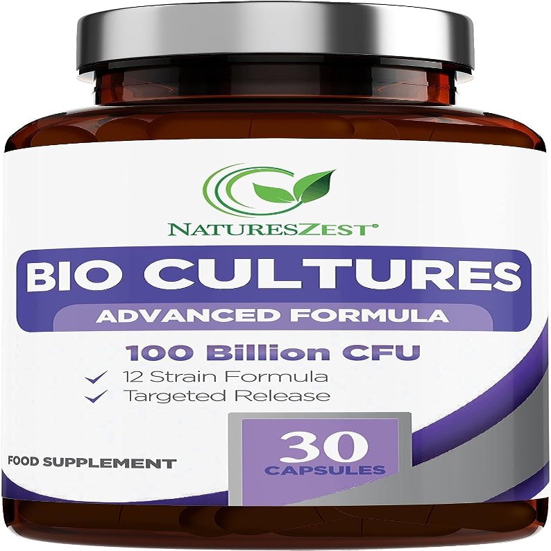 Bio Cultures Complex Probiotics 100 Billion CFU with Prebiotics Lactobacillus Plantarum & Saccharomyces Boulardii Probiotic - 30 Vegan Capsules Probiotics for Women & Men Packaging May Vary