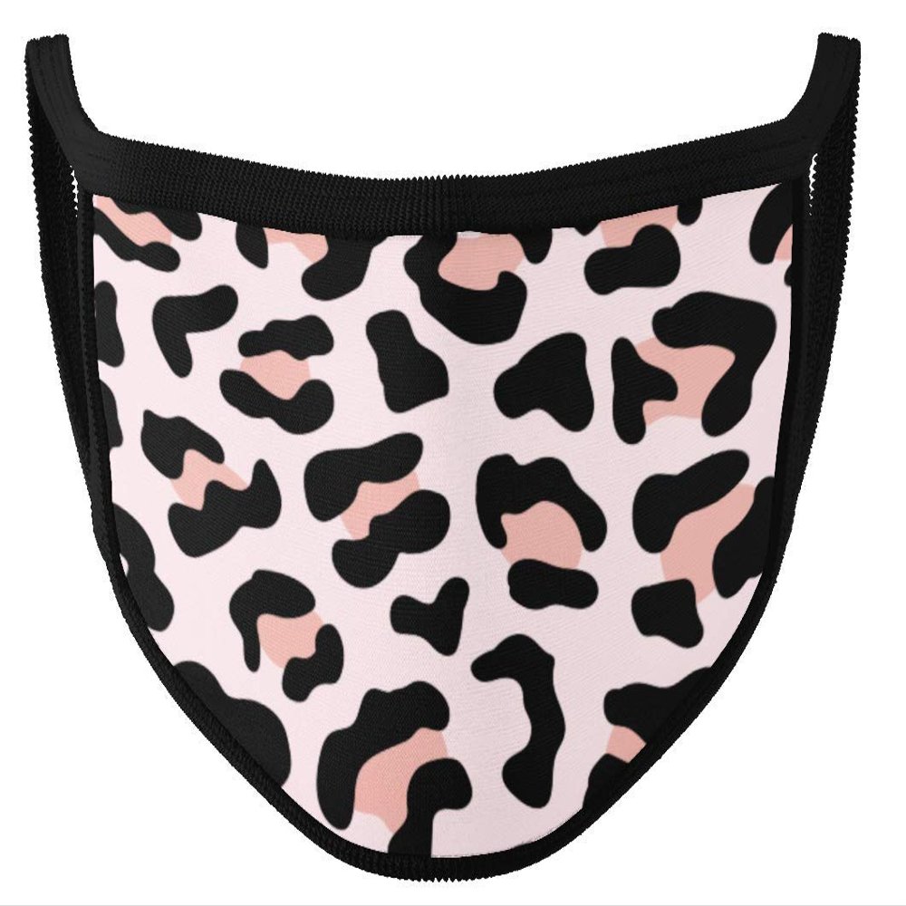 Handmade Design Face Mask - Fashion Mask Leo Print Pattern Made of Fabric with Motif - Everyday Mask Made of Cotton for Adults (Cuddly Cat)