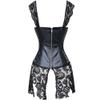 KHDFYER Sexy Lingerie for Men Sexy Lingerie Women Black Faux Leather&Lace Burlesque Steampunk Corset Dress Waist Gothic Bustier Corpet Plus Size-Black_XXXL view 2