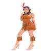 Sexy Outfits for Women Sexy Women S Fringed Native Indians Princess of Savage Forests Hunter Costume Set Cosplay for Halloween Party Fancy Dress-Brown_XL view 3