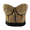 KHDFYER Christmas Babydoll Lingerie Sexy Bra Women Fashion Spike Stud Rivet Bra Gold Silver Lingerie Punk Party Wear Clubwear Push Up Bra for Women-Gold_L view 1