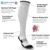 aZengear Compression Socks (20-30mmHg) Anti DVT Air Flying Knee-High Flight Travel Stockings, Swollen Legs, Varicose Veins, Running, Shin Splints Calf Pressure Support, Sports (White Grey S/M) view 2