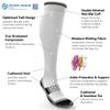 aZengear Compression Socks (20-30mmHg) Anti DVT Air Flying Knee-High Flight Travel Stockings, Swollen Legs, Varicose Veins, Running, Shin Splints Calf Pressure Support, Sports (White Grey, L/XL) view 2
