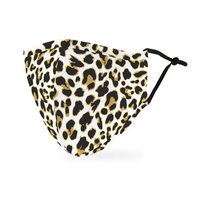 Weddingstar Washable Cloth Face Mask Reusable and Adjustable Protective Fabric Face Cover w/Dust Filter Pocket - Leopard Print