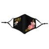 Weddingstar Washable Cloth Face Mask Reusable and Adjustable Protective Fabric Face Cover w/Dust Filter Pocket - Black Modern Floral view 2