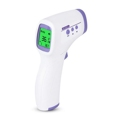 Hand-held Digital Infrared Temperature for Baby Kids Adults Non Contact Smart Sensor Accurate Instant Reading Ear Forehead Thermometer LED Display Ear Temperature Measure with Fever Alarm (Purple)