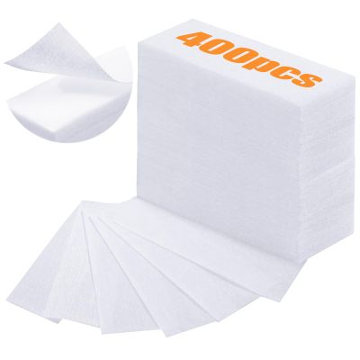 400 Pcs Non Woven Wax Strips White Waxing Strips Paper for Women Men Body Face Eyebrow Hair Arms Legs Removal Gentle Effective 3.9 x 1.5 Inch