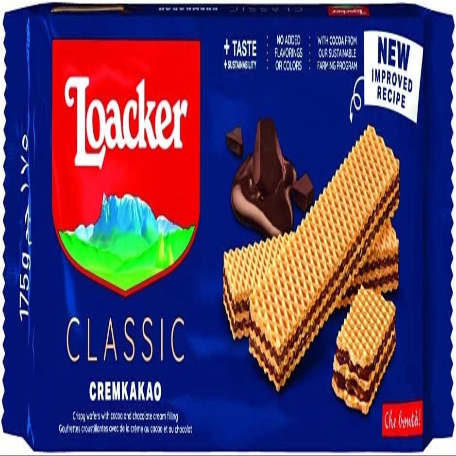 12x Loacker Wafer Cremkakao Biscuits Cookies Snack Waffles Blend of Cocoa and Chocolate 175g