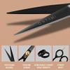 ONTAKI Beard Moustache Scissors 5.5" Professional Japanese Steel Comb, Carrying Pouch Beard Mustache Trimming Hand Forged Bevel Edge Precision Men Facial Hair Grooming Kit Body Facial Hair Black Gold view 2