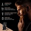 ONTAKI Beard Moustache Scissors 5.5" Professional Japanese Steel Comb, Carrying Pouch Beard Mustache Trimming Hand Forged Bevel Edge Precision Men Facial Hair Grooming Kit Body Facial Hair Black Gold view 3