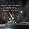ONTAKI Beard Moustache Scissors 5.5" Professional Japanese Steel Comb, Carrying Pouch Beard Mustache Trimming Hand Forged Bevel Edge Precision Men Facial Hair Grooming Kit Body Facial Hair Black Gold view 4