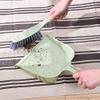Desktop Sweep Small Bump Brush Desktop Cleaning Set Child Student dust Brush Broom Two-in-one Sweep Bed Green view 2