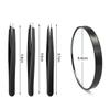 3Pcs Eyebrow Tweezers & 10x Magnification Mirror Set - Professional Stainless Steel Precision Plucking Tweezer for Eyebrows,Ingrown Hair,Facial Hair Remover,Beauty Tool for Women Men view 2