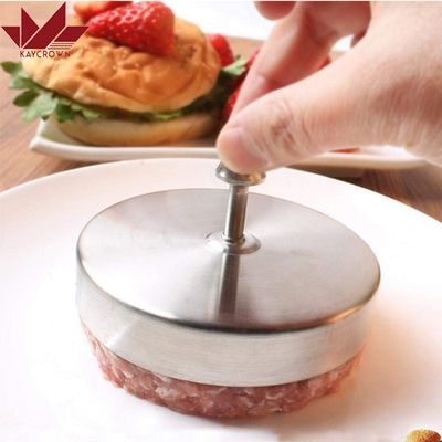 Casecover Stainless Steel Ham Stamped Meat Burger Pressed Meat Patty Stuffed Pie Machine Mould Pie Food Kitchen Gadget 1pc Silver