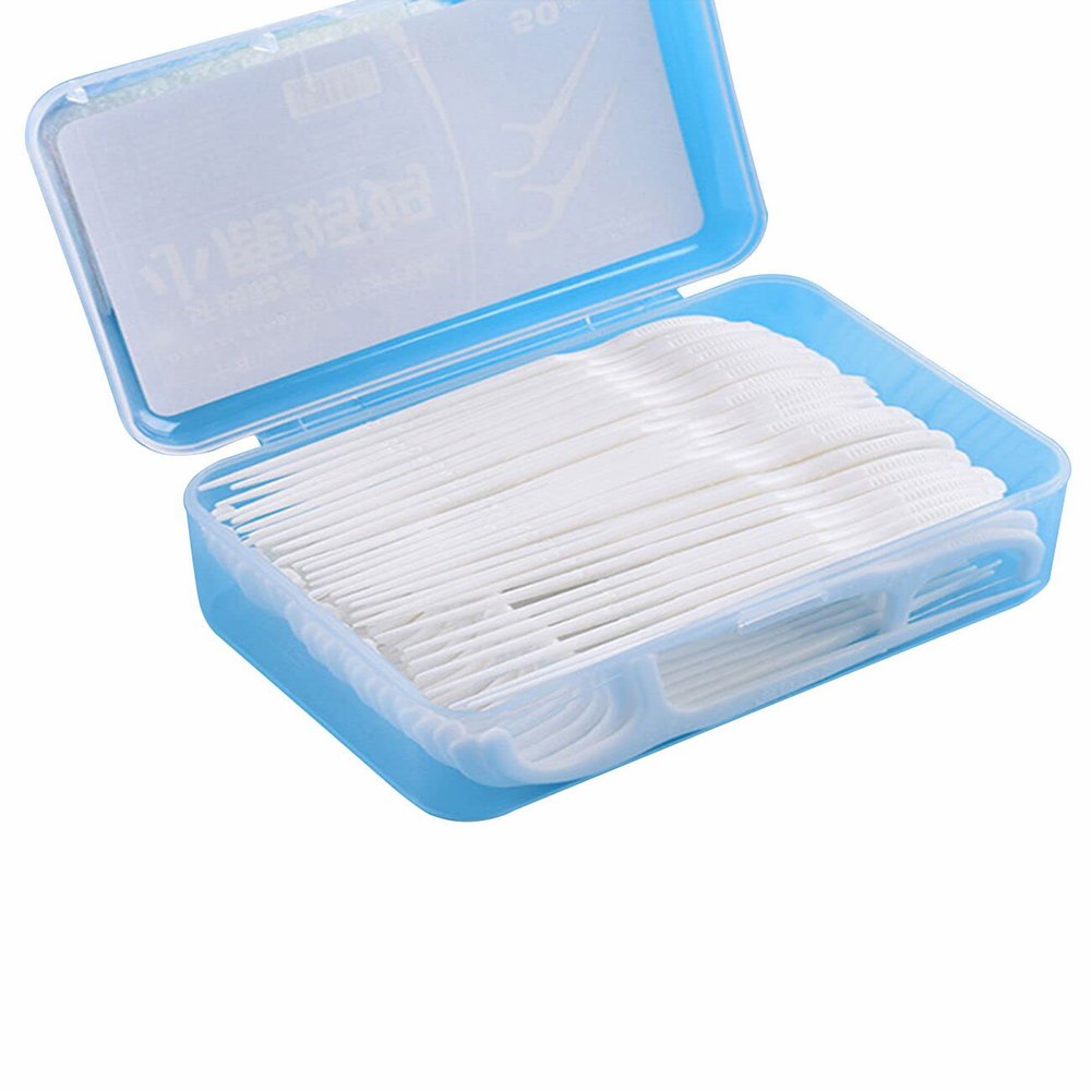 Bestgift 100 pieces with toothpick holder tartar remover portable floss wear-resistant toothpick sticks dental floss