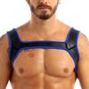 JEATHA Men's Neoprene Wide Shoulder Straps Chest Harness Belt Muscles Protector Clubwear Blue L view 1