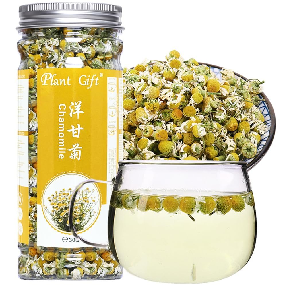 Plant Gift 100% Pure Chamomile Tea, Make Acne Tea Bags, Camomile Tea Loose Leaf, With Lavender Tea, Extract Chamomile Essential Oils, Organic Chamomile 30G