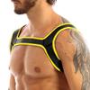 JEATHA Men's Neoprene Wide Shoulder Straps Chest Harness Belt Muscles Protector Clubwear Yellow M view 2