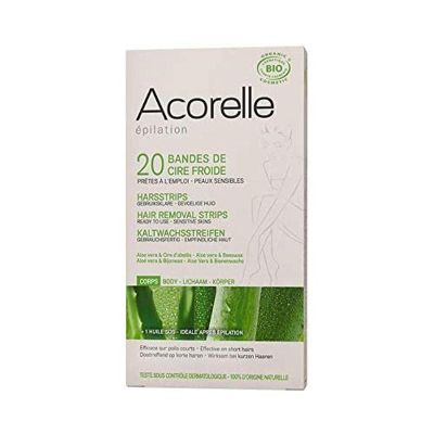 Acorelle Body Hair Ready To Use Strips Aloe Vera & Beeswax 20 Strips