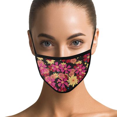 Dilara 100% Cotton Mask for Women, Women and Adults with Flowers - Masks Reusable and Washable for Face with Pattern (Floral Pattern)