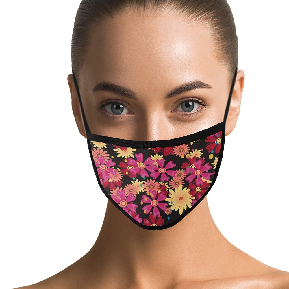 Dilara 100% Cotton Mask for Women, Women and Adults with Flowers - Masks Reusable and Washable for Face with Pattern (Floral Pattern)