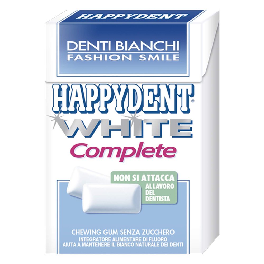 5 HAPPYDENT WHITE RUBBER CARTON CASES WITHOUT SUGAR PACKAGE