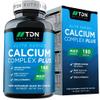 3 Months Supply - Calcium and Vitamin D - 180 Tablets - High Strength 1000mg Calcium Complex with Vitamin D3, Magnesium, Zinc and Vitamin C - Supports Bones - Osteo Supplement - Packaging May Vary view 1