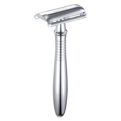 BAILI Double Edge Safety Razor Rust-proof Reusable Manual Long Handle Mild Aggression Wet Shaving Shaver for Men Women Barber Beard Bikini Armpit Hair Removal BD191C