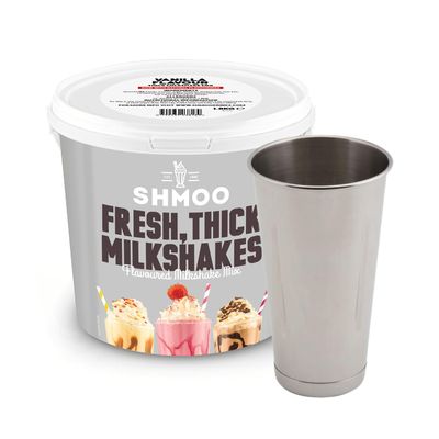 Shmoo Vanilla Milkshake Thick Shake Mix 1.8KG Tub & Stainless Steel Mixing Beaker