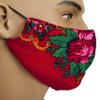 Folk Streetwear face MASK Flower Pattern Handmade in Poland (Red) view 1