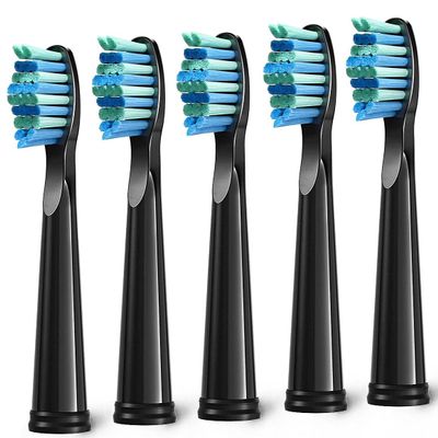 5pcs Replacement Toothbrush Heads for Fairywill Seago D7/D8/FW507/FW508, FW551/ FW917/ FW959/ FWD1/ FWD3 Black