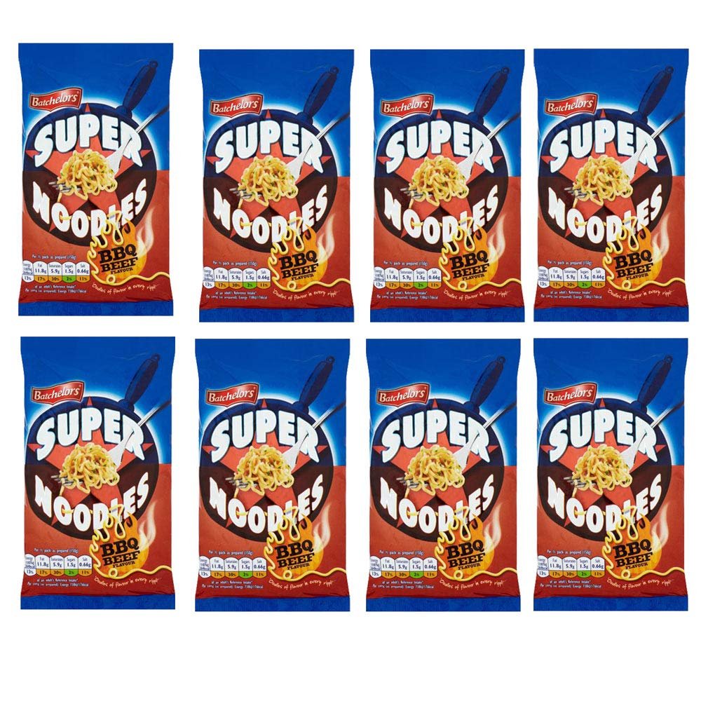 Bachelors Super Noodles 8 Pack. Beef Flavour Noodles