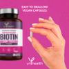 Biotin Hair Growth Supplement 12,000mcg, 180 Vegan Capsules not Biotin Tablets for Hair Skin and Nails with Coconut Oil, Vitamin C & Folic Acid, Vitamin B7 for Men and Women - Made in UK by YrHealth view 4