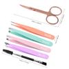 TsMADDTs Pince  piler Pour sourcils en Acier inoxydable pointes inclines et ciseaux courbs Pour cheveux incarns, poils du Visage, pilation et Points Noirs, outils de beaut quotidienne view 2