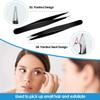 ASM Professional Tweezers Set Eyebrow Tweezers Women - Heavy Duty Stainless Steel Tweezer for Ingrown Hair & Blackhead Removal - Eyebrows Plucking Gifts for Women & Men (4 Pieces with Pouch) view 3