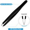 ASM Professional Tweezers Set Eyebrow Tweezers Women - Heavy Duty Stainless Steel Tweezer for Ingrown Hair & Blackhead Removal - Eyebrows Plucking Gifts for Women & Men (4 Pieces with Pouch) view 4