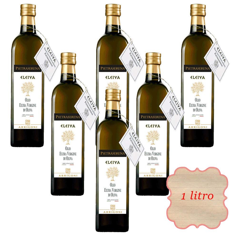 Extra Virgin Olive Oil Eleiva Tenuta Pietraserena - E.V.O. Oil Italian (6 Bottles 1 Liter)