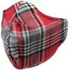K-Milano Pack of 5 Relief Masks, 3-Ply, Mouth and Nose Mask Made of Fabric, Reusable, Washable, Suitable for Everyday, Leisure, Sports, Outdoor, MSK 001, chequered red view 1