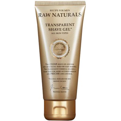 Raw Naturals TRANSPARENT SHAVE GEL | High-glide crystal-clear Shaving Gel | Friction- free Shave Gel for Men